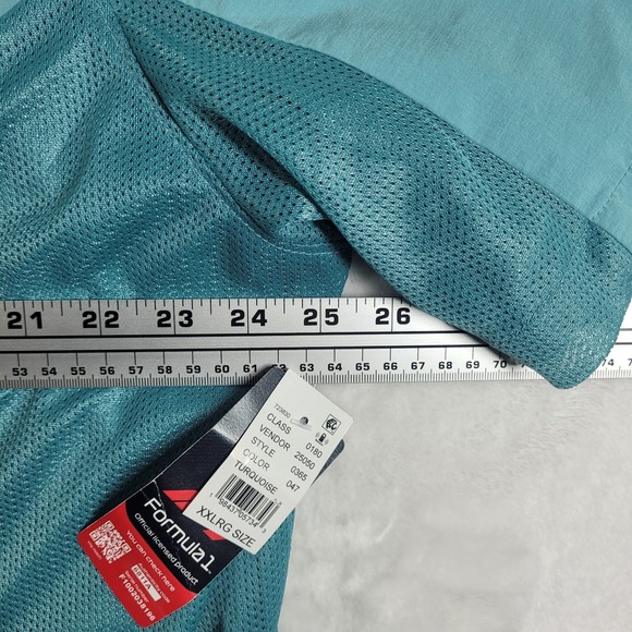 Formula 1 x PacSun Corsa Zip Shirt Men's 2XL Blue Short Sleeve F1 Racing NWT - Picture 2 of 9